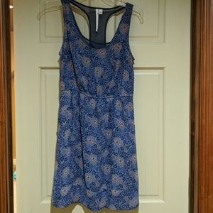 Lauren Conrad blue and tan dress